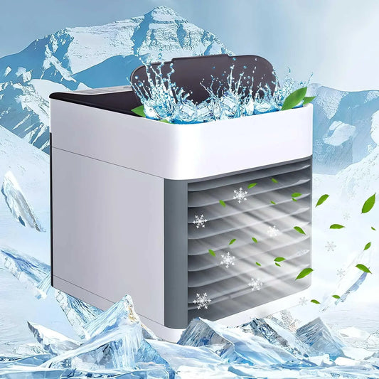 Ultra Mini Air Cooler, Portable USB Room Cooler, Desktop Cooling Fan with Water Tank, 3 Speed Models, LED Night Light, Mini Cooler For Home, Travel and Office