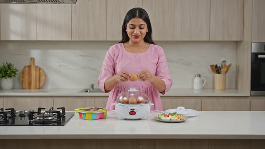7-Egg Electric Boiler with Auto Cut-Off & Steam Tray | Compact Egg Cooker for Home & Travel